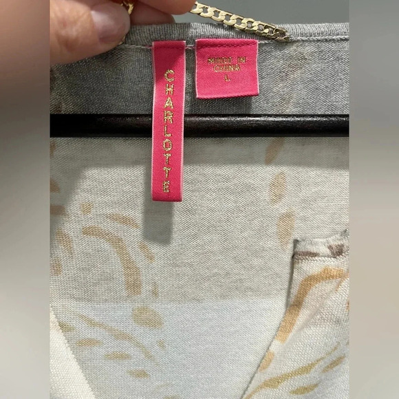 Charlotte Tarantola Anthropologie striped chain Cardigan bling Women’s large - Picture 6 of 7